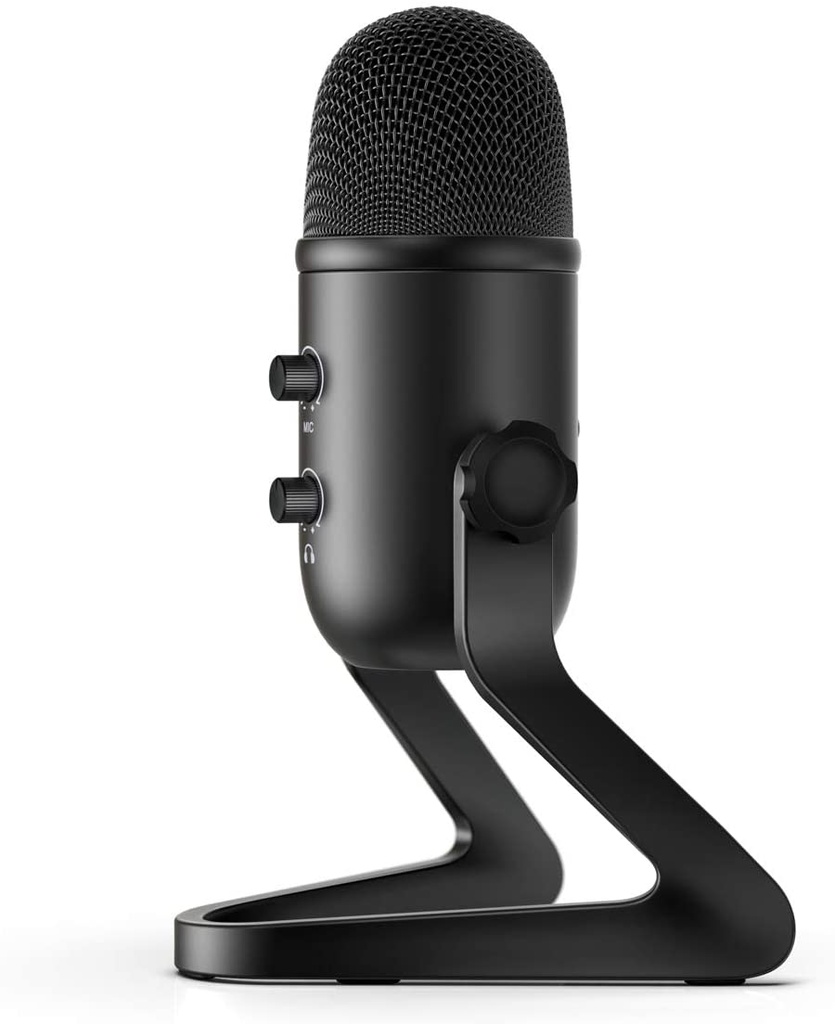 FIFINE Studio USB Mic with a Live Monitoring, Gain Controls, a Mute Button for Podcasting