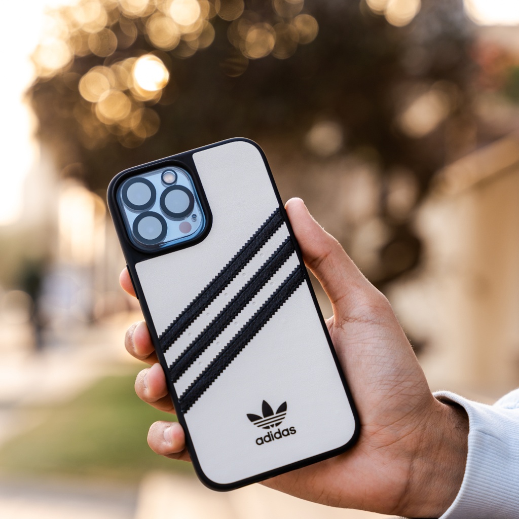 Adidas 3-Stripes Snap Case Case for iPhone 13 Pro (White/Black)