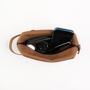 Kavy Leather Pouch Bag (Brown)