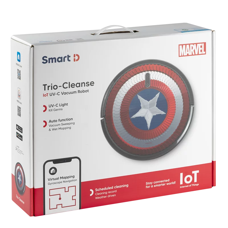 MOMAX - Smart D Trio-Cleanse IoT UV-C Vacuum Robot Captain America