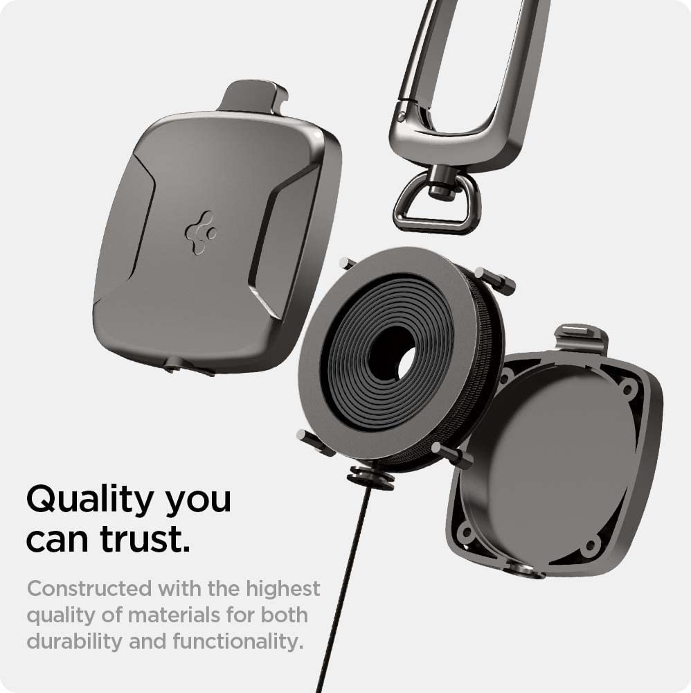 Spigen Retractable ID/Key Carabiner (Gunmetal)