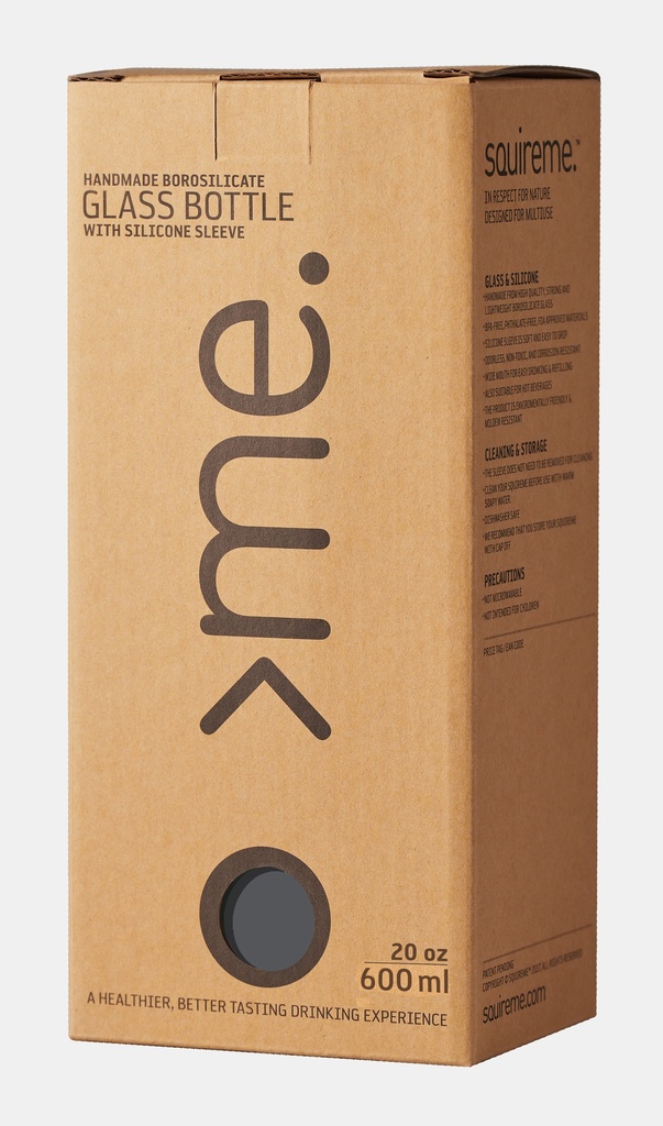 Squireme Y1 Glass Bottle with Silicone Sleeve 600ml (Moon shadow)