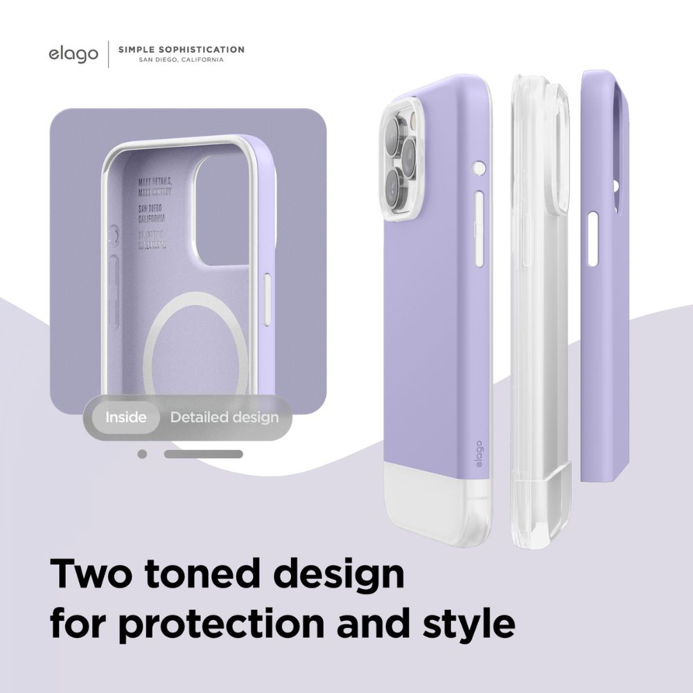 Elago Glide Case iPhone 15 Pro (Purple/Clear)