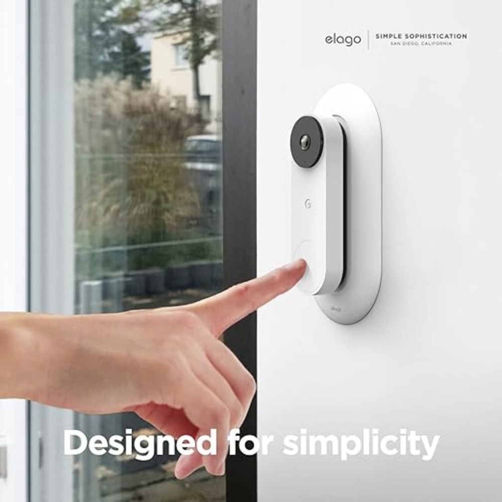 Elago Wall Plate for Nest Hello Doorbell_Wired (White)