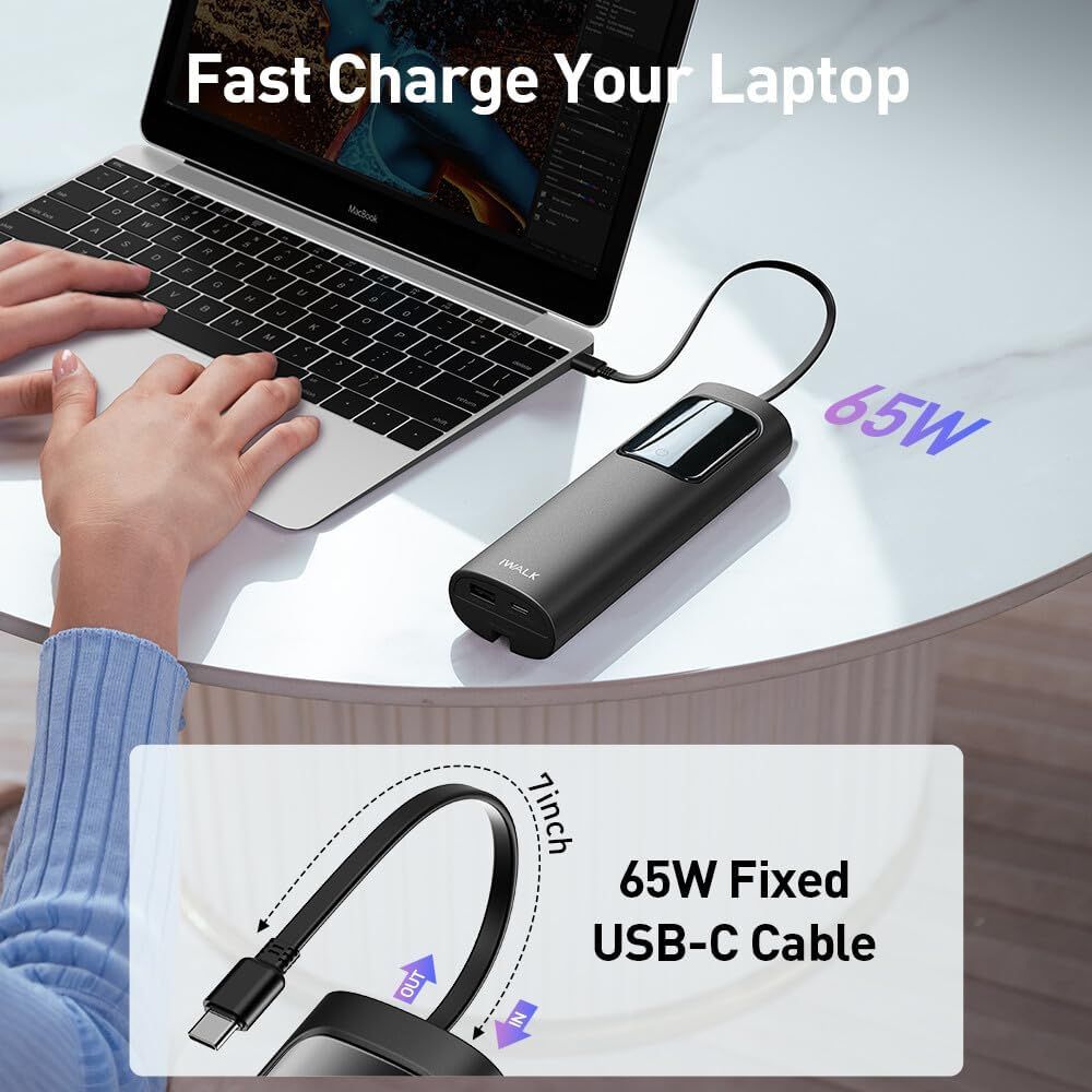 iWalk Tanker 65W Powerbank 20000 mAh Type-C  (Black)