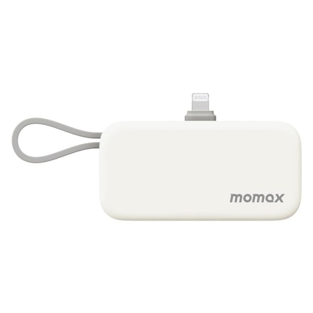 Momax 1-Power Mini 5000mAh Bulit-in foldable lightning Battery pack (White)