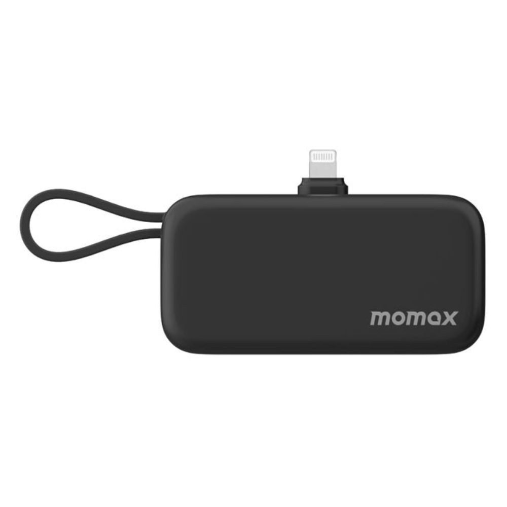 Momax 1-Power Mini 5000mAh Bulit-in foldable lightning Battery pack (Black)