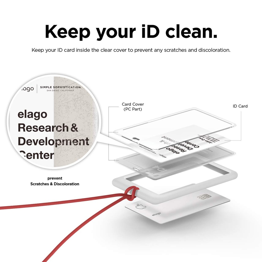 Elago iD4 ID Card Holder (White/Red)
