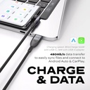 Statik PowerPivot Pro 100w Nylon Braided USB-C to C Cable 3M (Black)