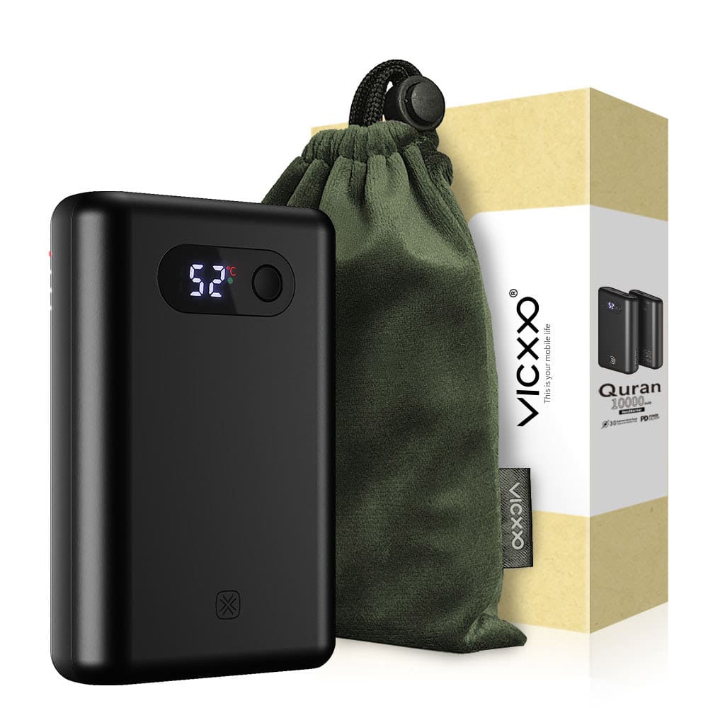 Vicxxo Power Bank with Hand Warmer 10000mAh (Black)