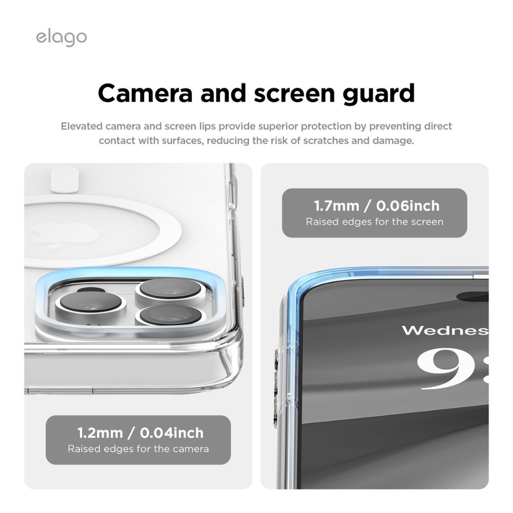 Elago Hybrid Magsafe Case for iPhone 16 Pro (Clear/White)