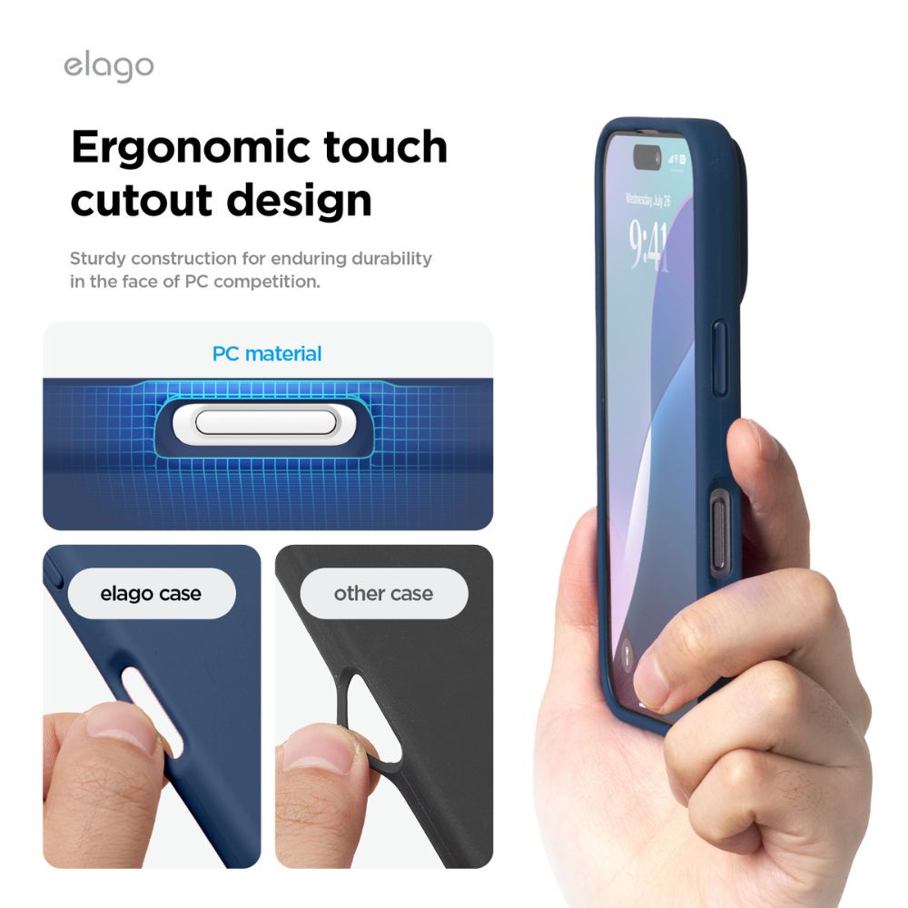 Elago Silicone Magsafe Case for iPhone 16 Pro Max (Jean Indigo)