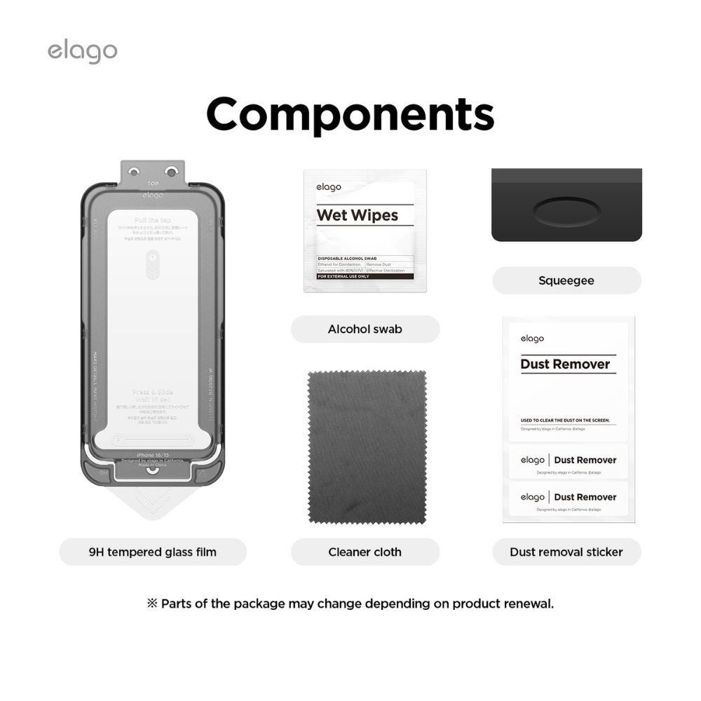 Elago Screen Protector for iPhone 16 (Clear)
