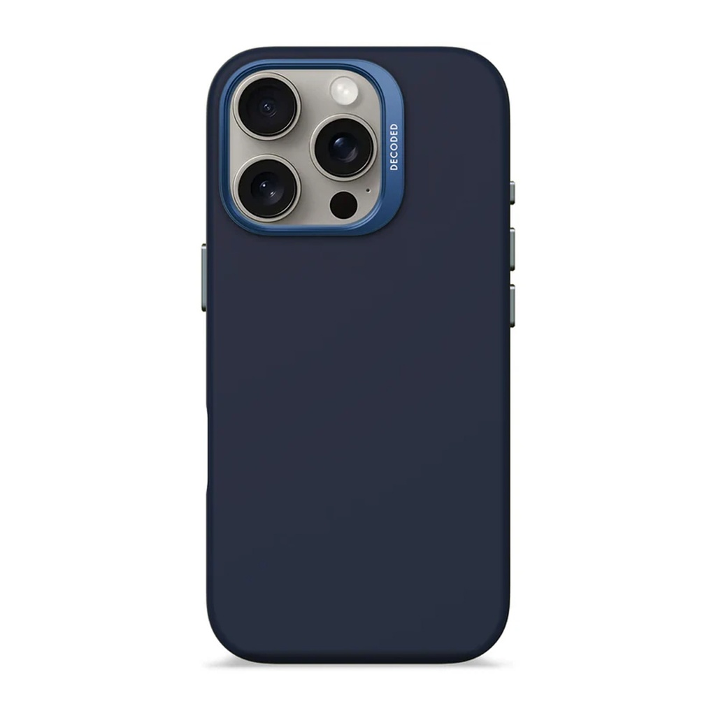 Decoded Silicone AntiMicrobial Case for iPhone 16 Pro (Navy)