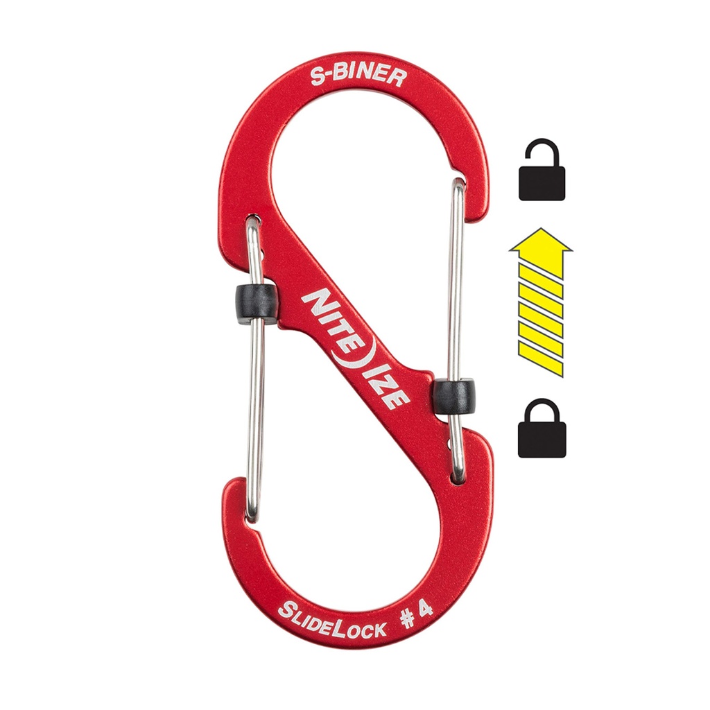 NiteIze S-Biner SlideLock Size #4 (Red)