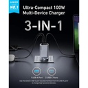 Anker Prime Charger (100W, 3 Ports, GaN) (Silver)