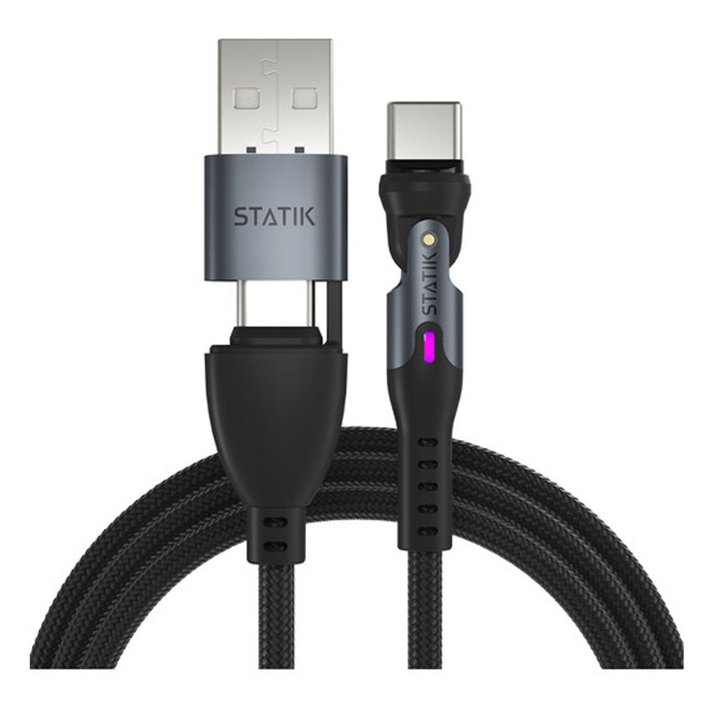 Statik 360 Pro 2.0 Magnetic Tip USB-C Cable 90CM (Black)