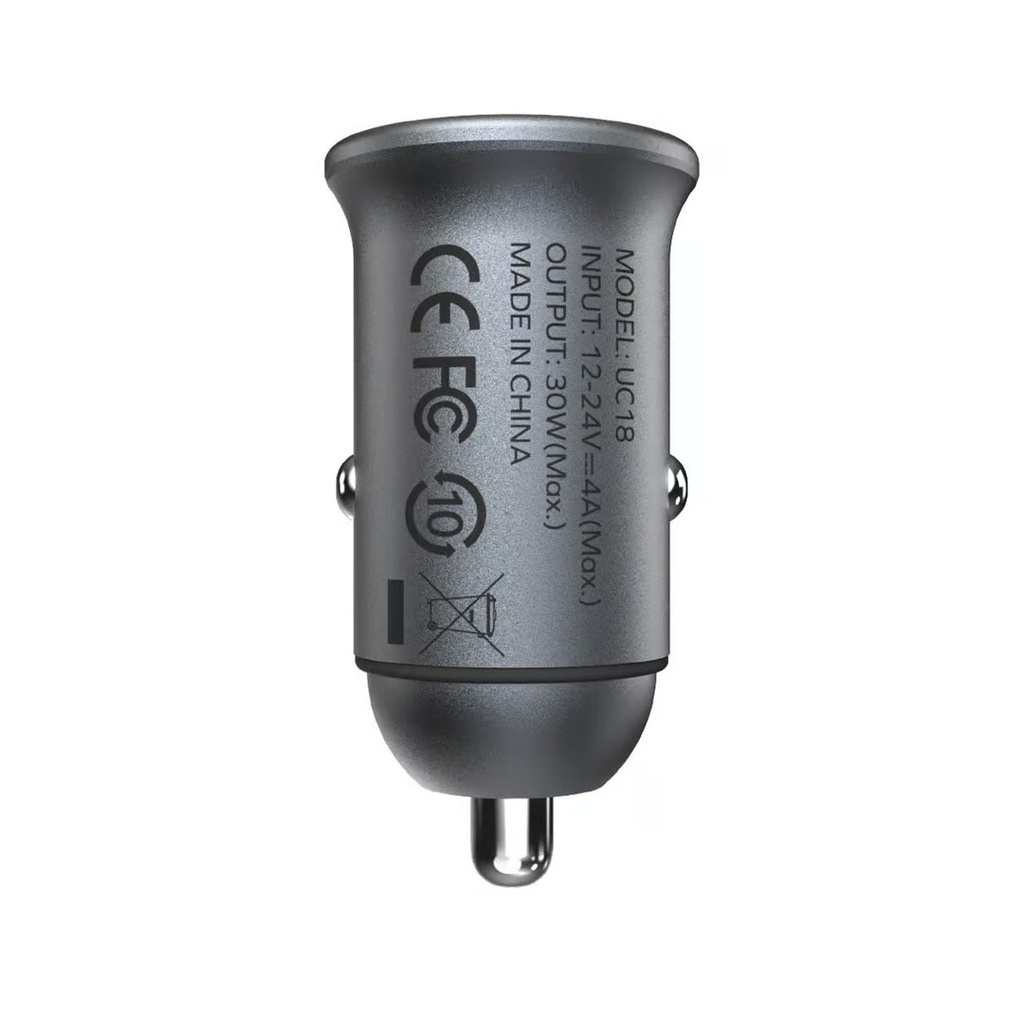 Momax MoVe 30W Dual-Port Car Charger (Grey)