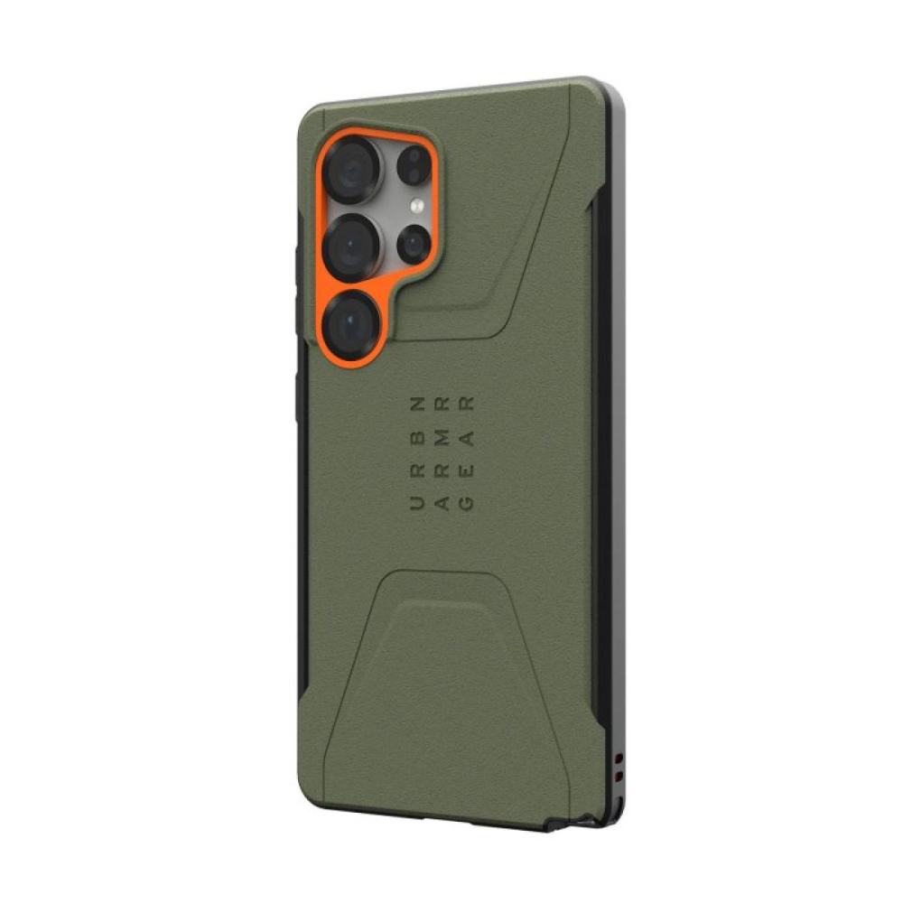 UAG Civilian MagSafe Case for Samsung Galaxy S25 Ultra (Olive Drab/Orange)