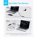 Anker 2-in-1 USB-C to USB-C Cable 140W (1.2m/4ft) (Black)