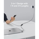 Anker 2-in-1 USB-C to USB-C Cable 140W (1.2m/4ft) (Black)