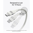 Anker USB-C to USB-C Cable 240W (Upcycled-Braided) (0.9m/3ft) (White)
