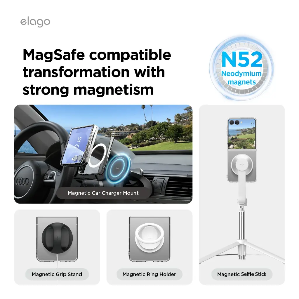Elago Magnetic PC Case for Samsung Galaxy Z Flip 7 (Clear) 