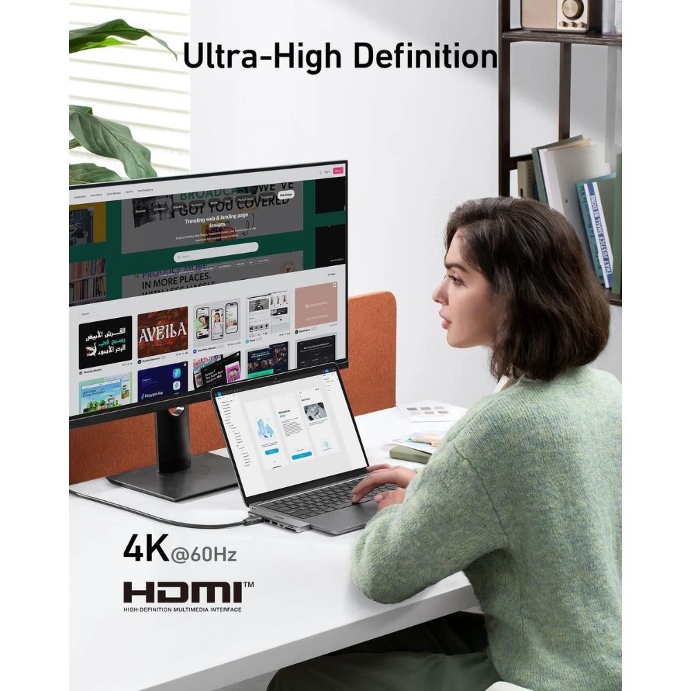 Anker 547 USB-C Hub (7-in-2, for MacBook) (Silver)