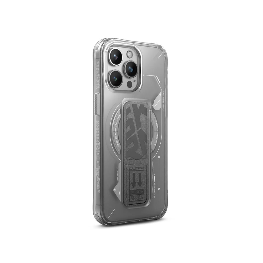 Skinarma Iphone 15 Pro (6.1”) Helio Mag-Charge + Grip-Stand (Grey)