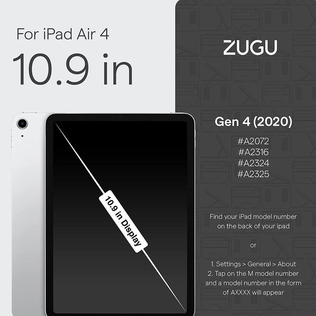 ZUGU Alpha Case for iPad Air 4 10.9" (Black)