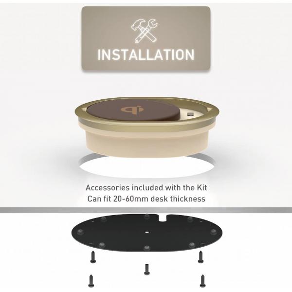 Channel Well Advanced Built-in Wireless Charger (Champagne)