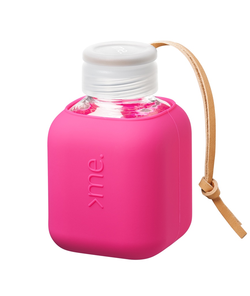 Squireme Y2 Glass Bottle with Silicone Sleeve 370 ml (Glam Pink)