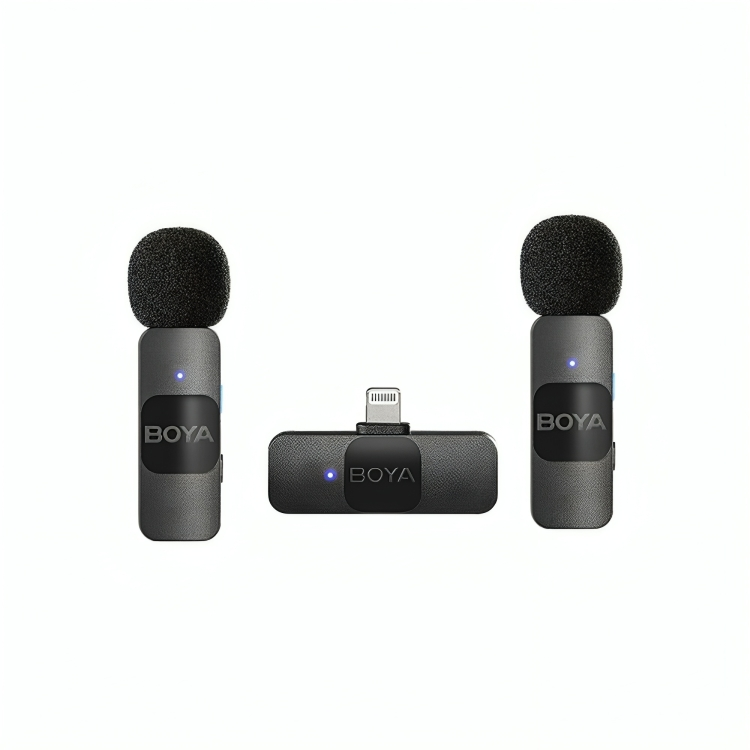 BOYA Ultracompact 2.4Ghz Wireless Microphone System for IOS devices (2TX+1RX)