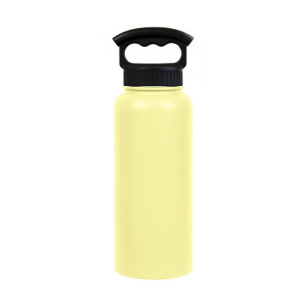 Fifty Fifty Vacuum Insulated Bottle 3 Finger Lid 1L (Lemon Drop)