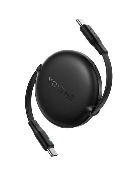 Voltme Powerlink YoYo Cable 5A 1.0M Retractable (Dual-Way Retractable Cable) Type C to Type C (Black)