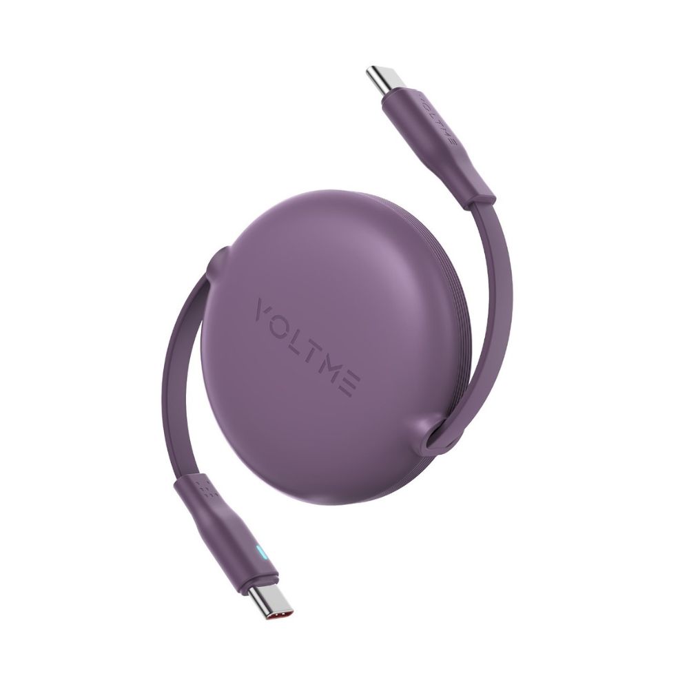 Voltme Powerlink YoYo Cable 5A 1.0M Retractable (Dual-Way Retractable Cable) Type C to Type C (Purple)