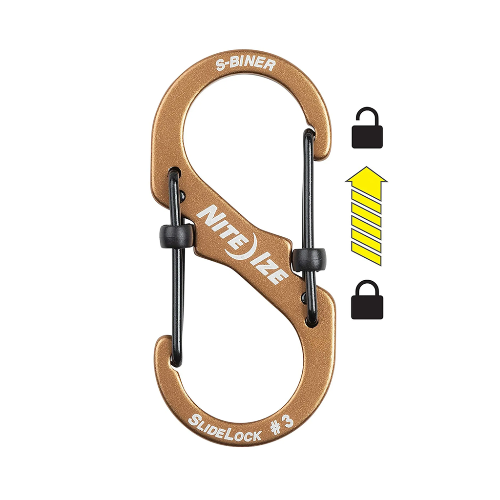 NiteIze S-Biner SlideLock Aluminum #3 (Coyote)