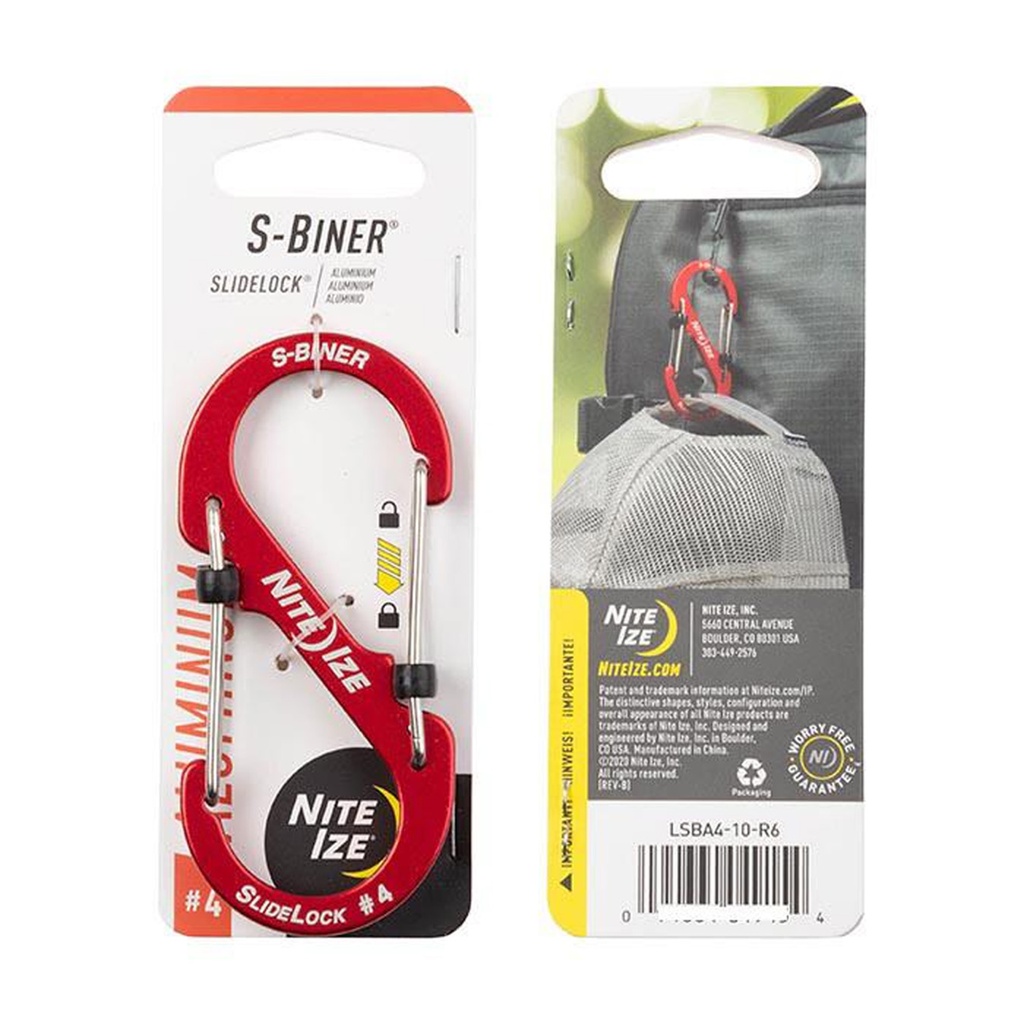 NiteIze S-Biner SlideLock Size #4 (Red)