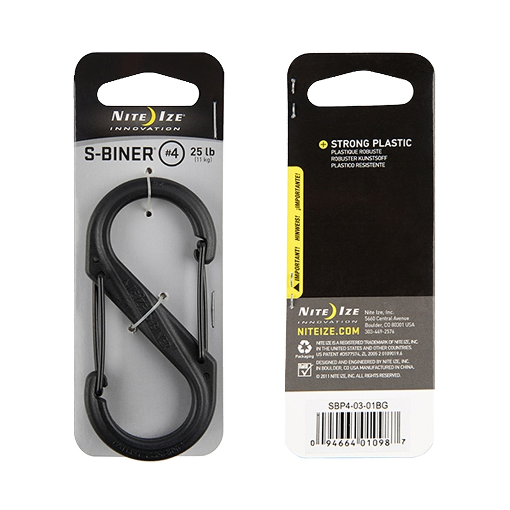 NiteIze S-Biner Plastic SBP Gate #4 (Black)