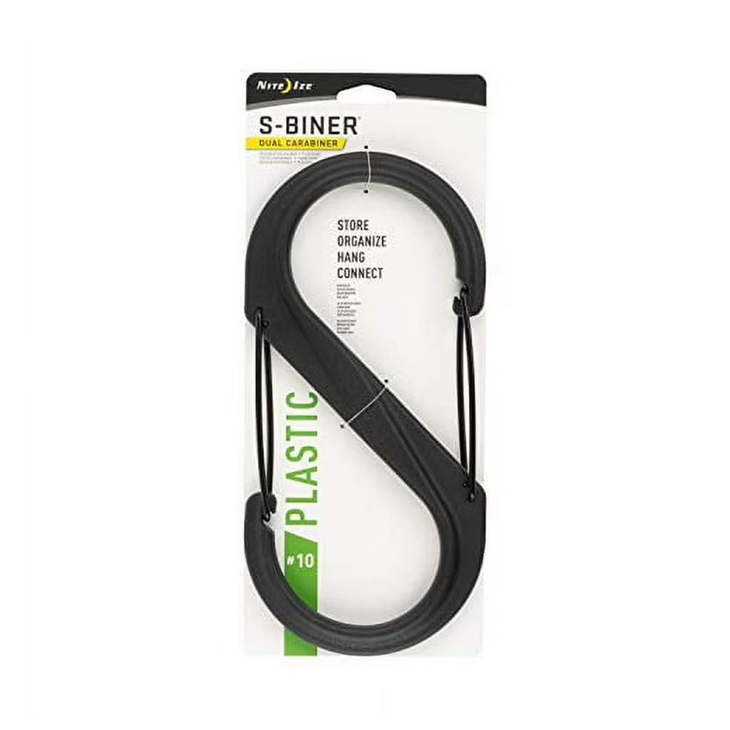 NiteIze S-Biner Plastic Dual Carabiner #10 (Black)