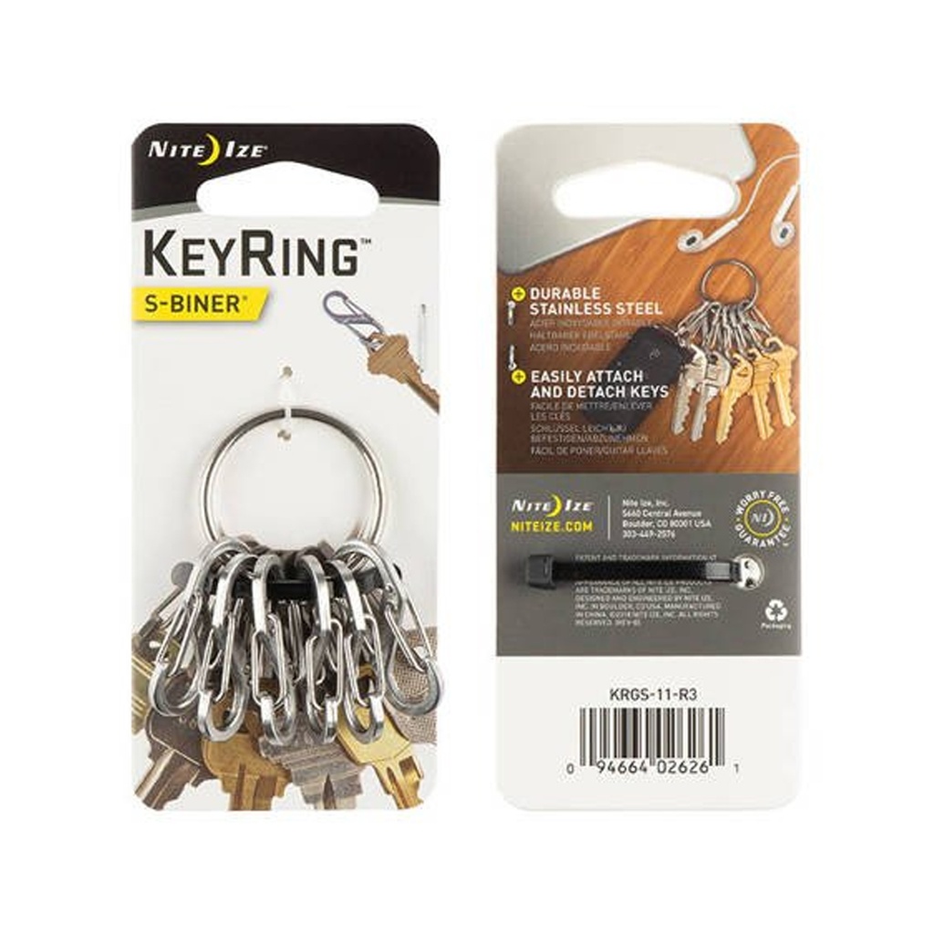 NiteIze S-Biner KeyRing Steel (Stainless)