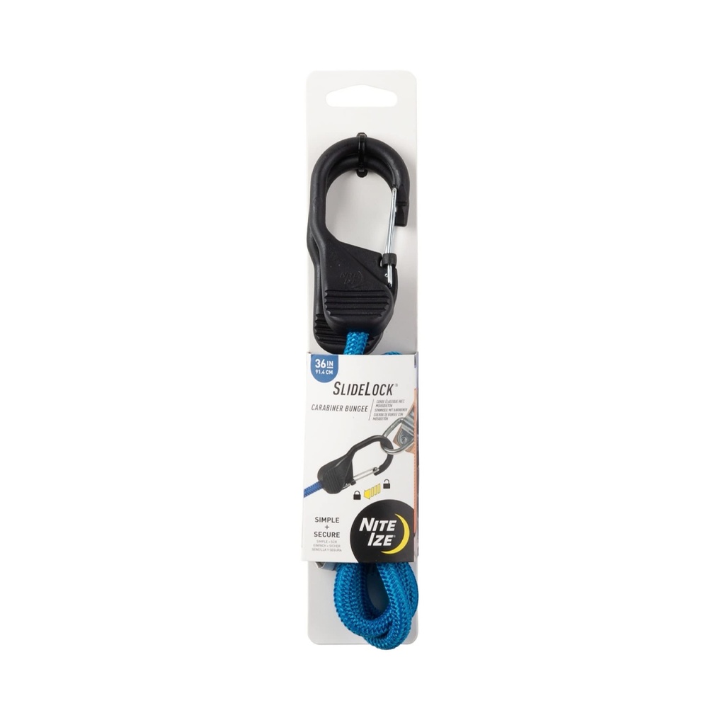 NiteIze SlideLock Carabiner Bungee - 48 in (Blue)