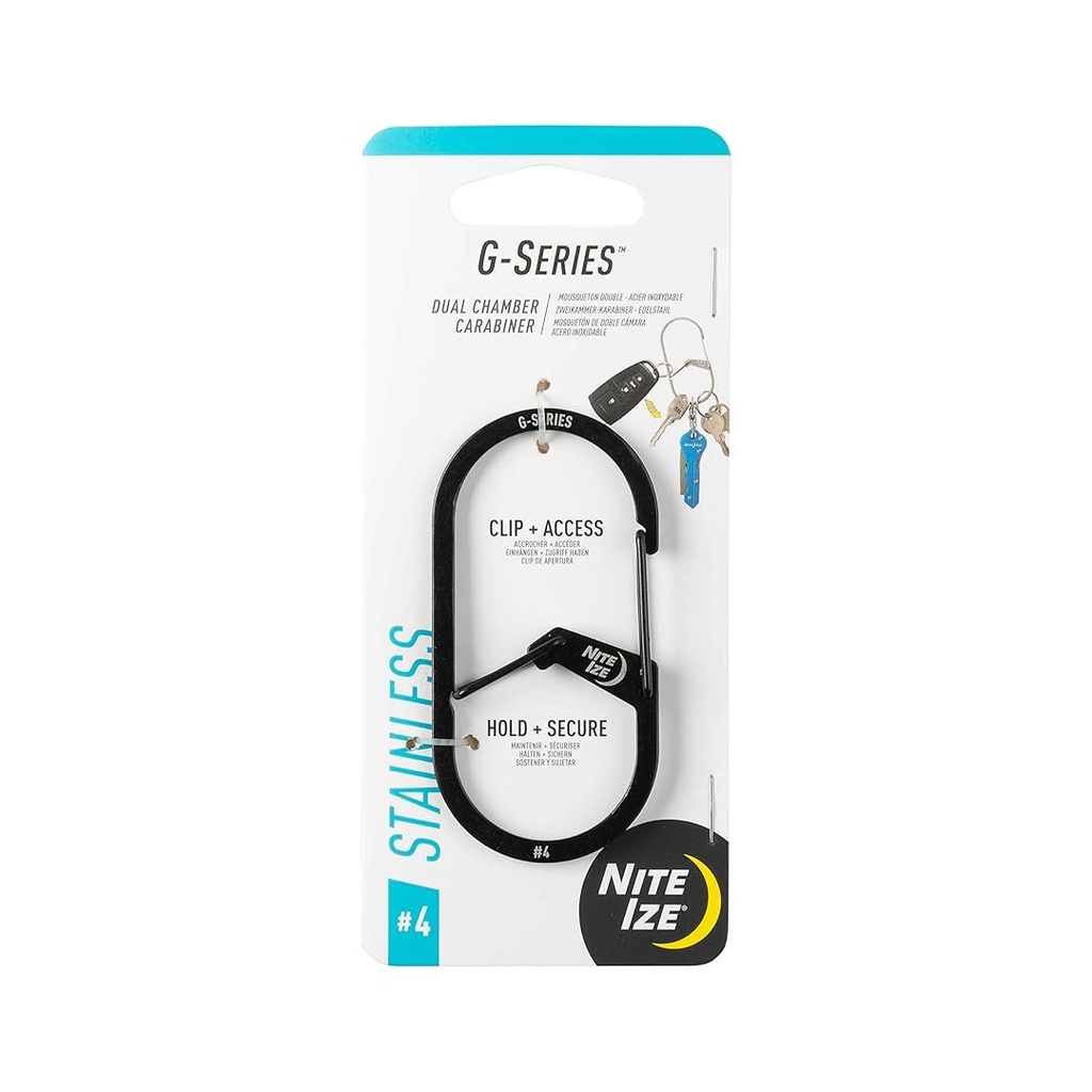 NiteIze G-Series Dual Chamber Carabiner #4 (Black)