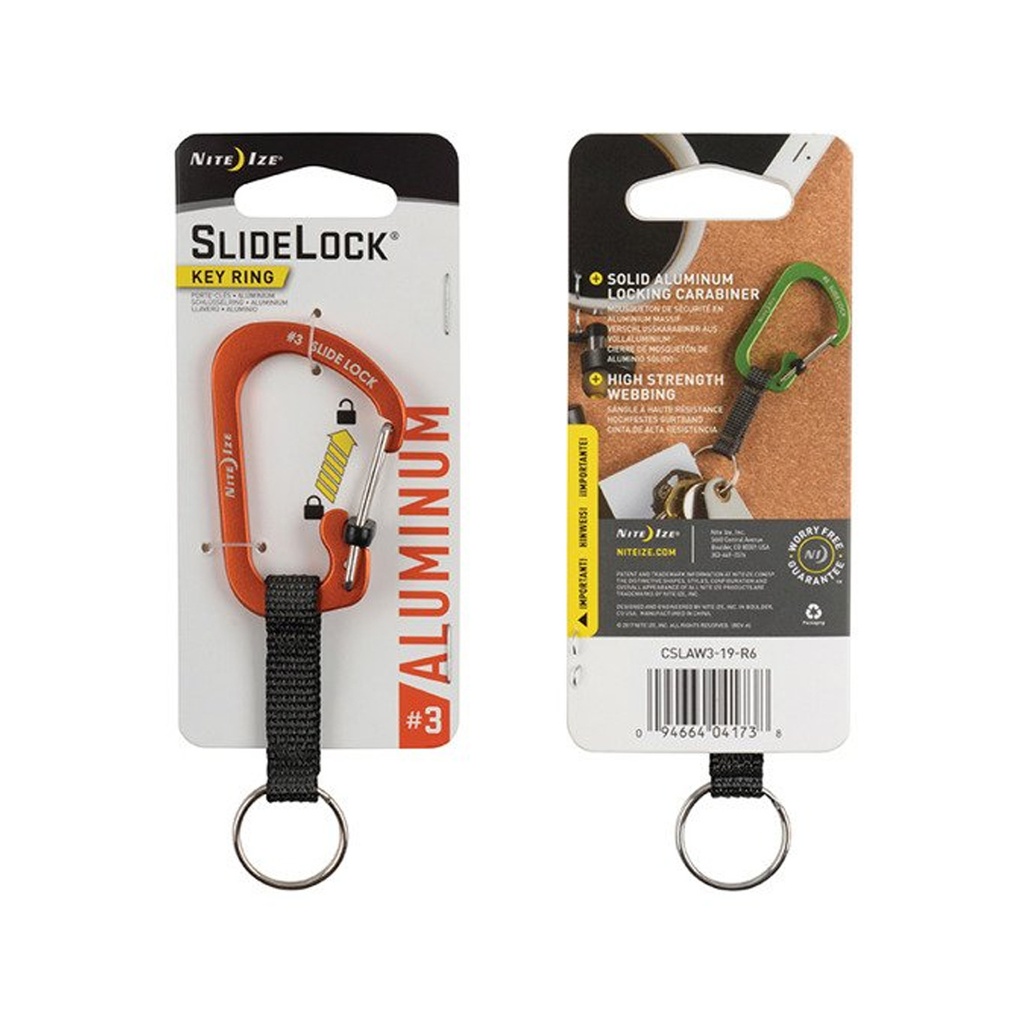 NiteIze SlideLock® Key Ring AL#3 (Orange)