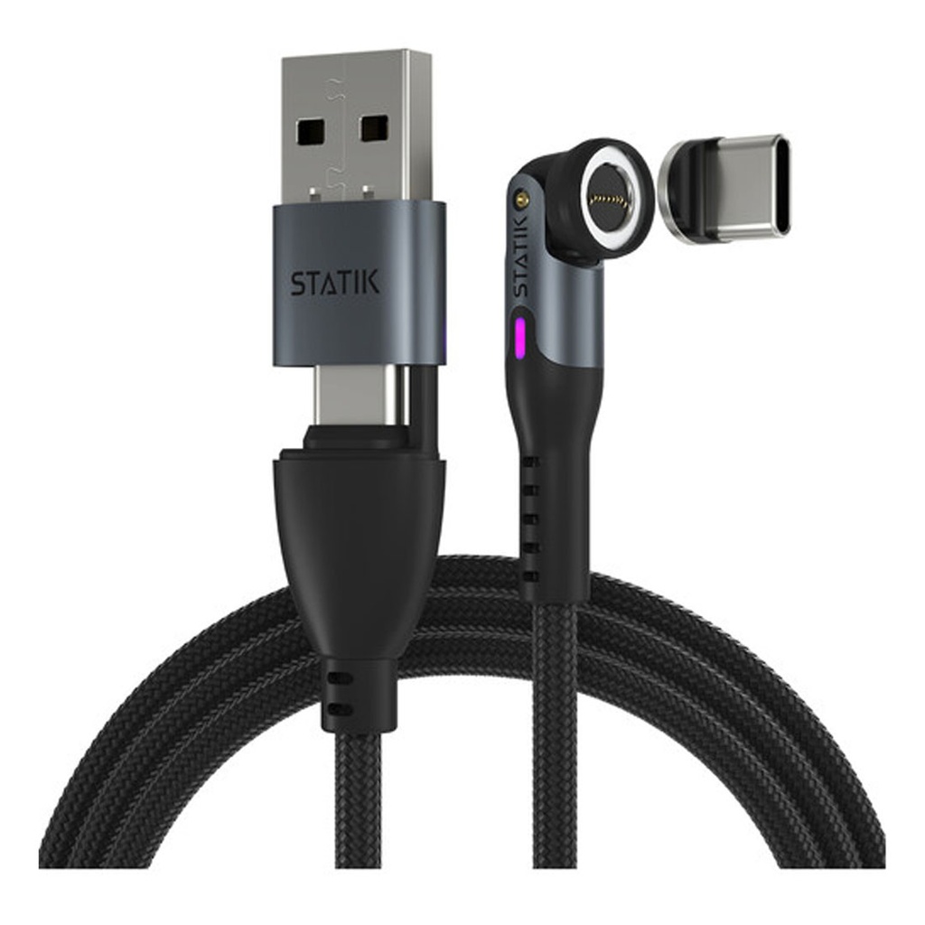 Statik 360 Pro 2.0 Magnetic Tip USB-C Cable 1.8M (Black)