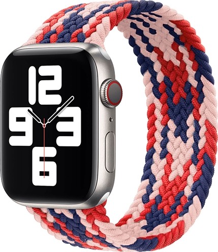 WIWU Braided Solo Loop Watchband For iWatch 42-44mm / L:155mm (Pink/Red/Blue)