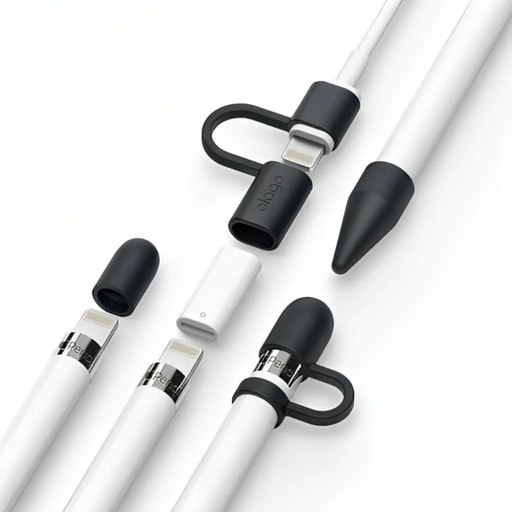 [EAPEN-CAPHOLD-SET-BK] Elago Apple Pencil Protection Set Apple Pencil 1st Gen (Black)