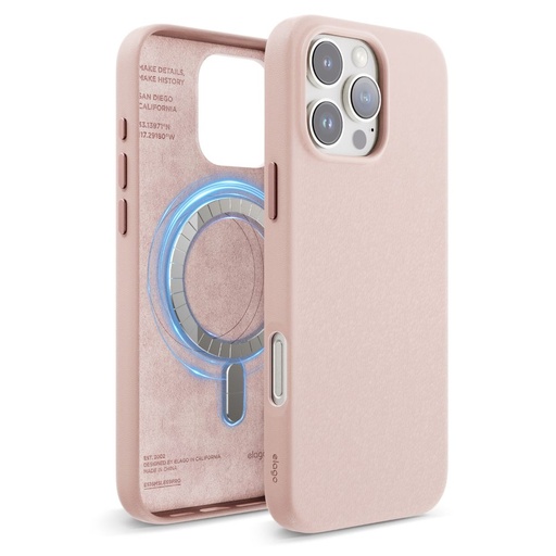 [ES16MSLE69PRO-LPK] Elago Leather Magsafe Case for iPhone 16 Pro Max (Lovely Pink)