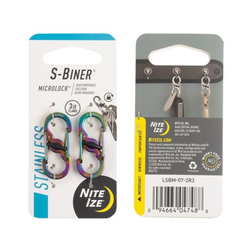 [LSBM-07-2R3] NiteIze S-Biner MicroLock Keychain (Spectrum)