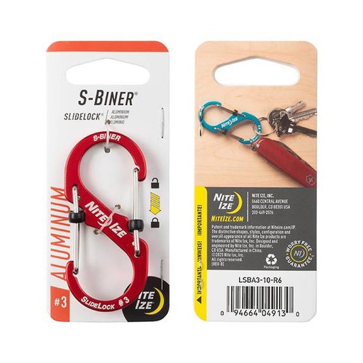 [LSBA3-10-R6] NiteIze S-Biner SlideLock Size #3 (Red)